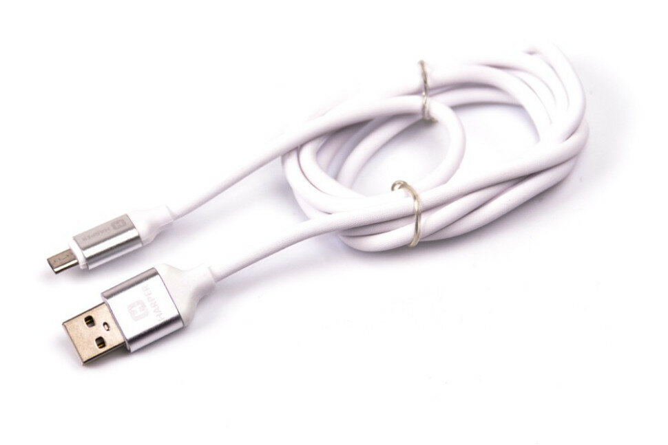 USB кабель (HARPER SCH-330 WHITE (MICRO-USB, 1м, оплетка силикон))