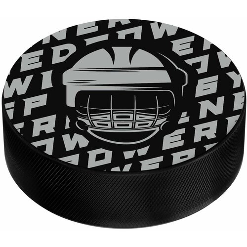 Шайба хоккейная с рисунком, для зимних спортивных игр на льду, взрослая