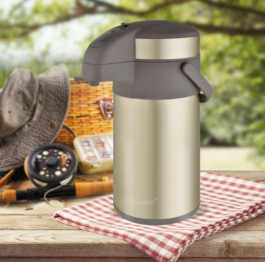 фото Термос Maestro MR-1637-300 золотой, воздушная помпа, 3л