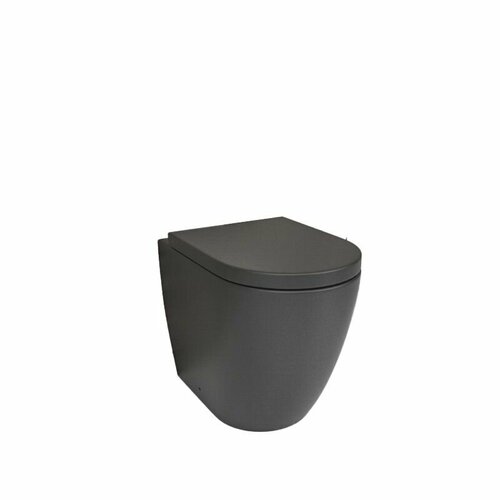 Унитаз приставной безободковый напольный с сиденьем микролифт, beWash, Aldo, BKFSR101565, чёрный матовый унитаз компакт bewash aldo bkbwt101670 матовый