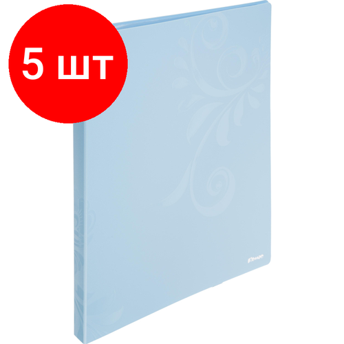 Комплект 5 штук, Папка файловая 40файлов А4Комус Русская серия Arсtic голуб 900мкм внут карм