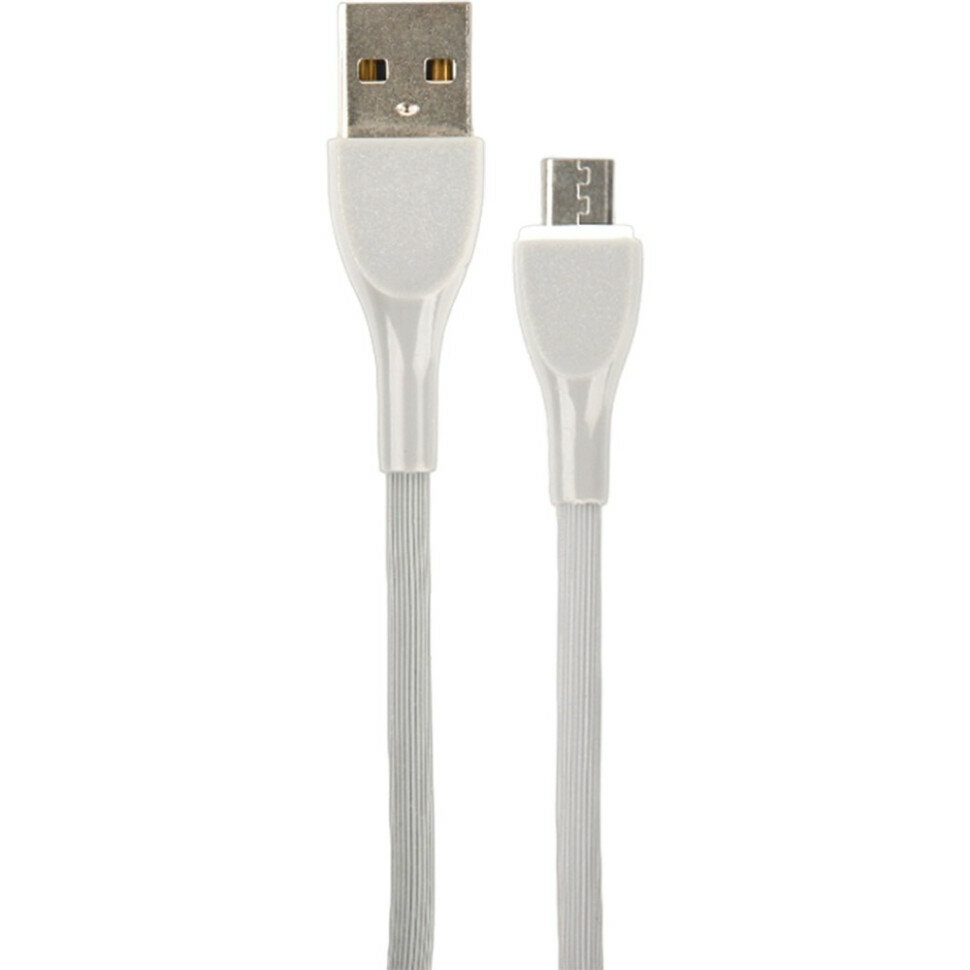 фото PERFEO Кабель USB A вилка - Micro USB вилка, 2.4A, серый, силикон, длина 1 м, ULTRA SOFT (U4021)