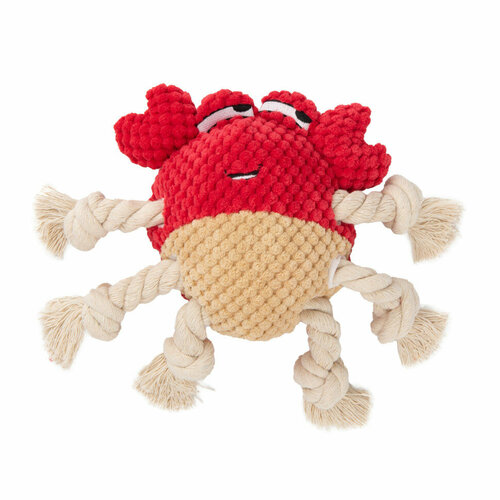 Mr.Kranch игрушка для собак Краб с пищалкой, 22х20 см, красная