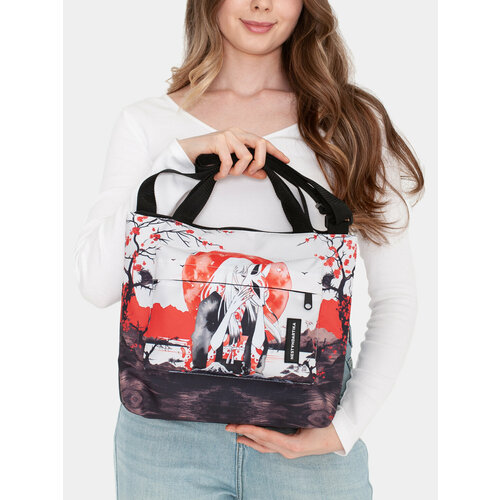 Сумка тоут НЕСТАНДАРТИКА красный бежевый 1750₽