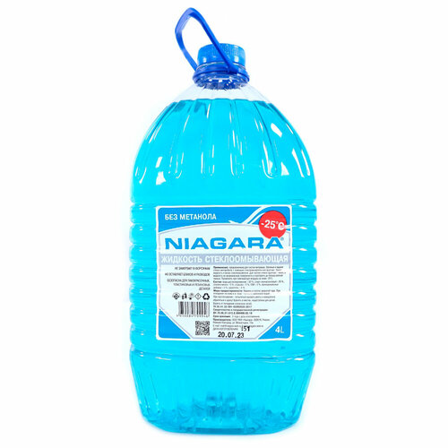 Жидкость омывания стекол Ниагара 4 л незамерзайка -25 без метанола 680₽