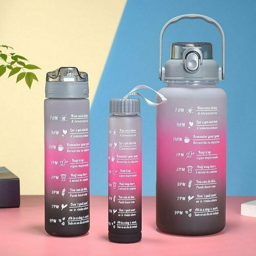 Набор бутылок для воды спортивные с трубочкой 3 шт 750₽