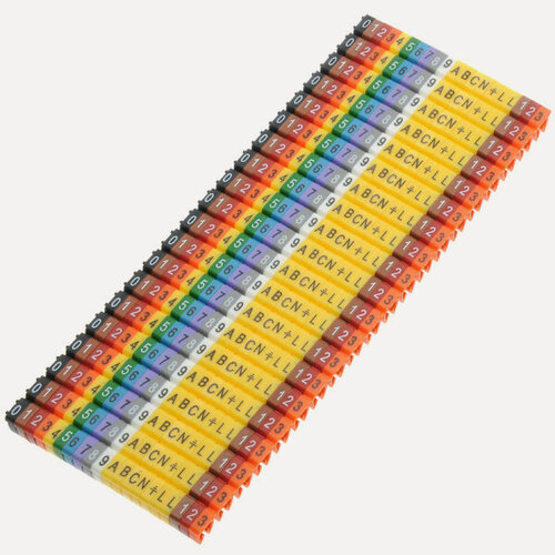 Изображение товара Набор маркеров для кабеля 4-6 мм2 символы (0-9. A. B. C. N. PE. L.), 400шт. KCG3 9993