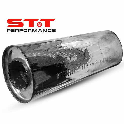 Резонатор STT Perfomance 63мм универсальный прямоточный 400мм (нержавейка, овальный)