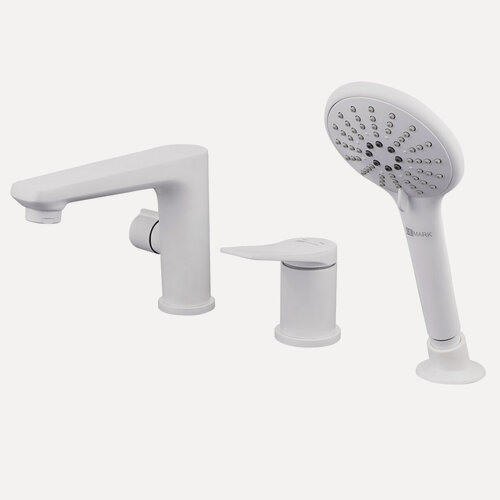 Изображение товара Смеситель Lemark Bronx LM3745MW на борт ванны, латунь, белый