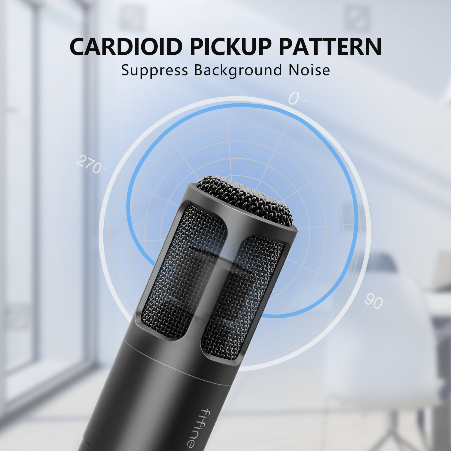 Микрофон динамический FIFINE K669D XLR, цвет черный — фото 1