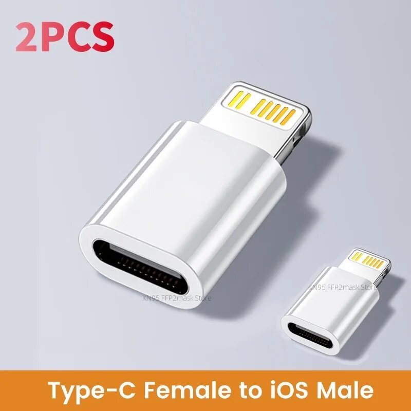Адаптер Olaf USB C к Lightning Высокоскоростной конвертер iOS «папа» на USB C «мама» для iPhone 14 13 ПК Macbook Адаптер для быстрой зарядки, 2pcs as shown