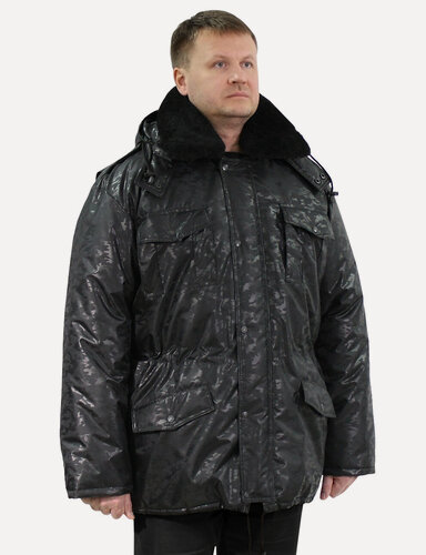 Изображение товара Куртка зимняя мужская камуфляжная, Компания БВР, размер 44-46, 170-176, Черный КМФ 1228