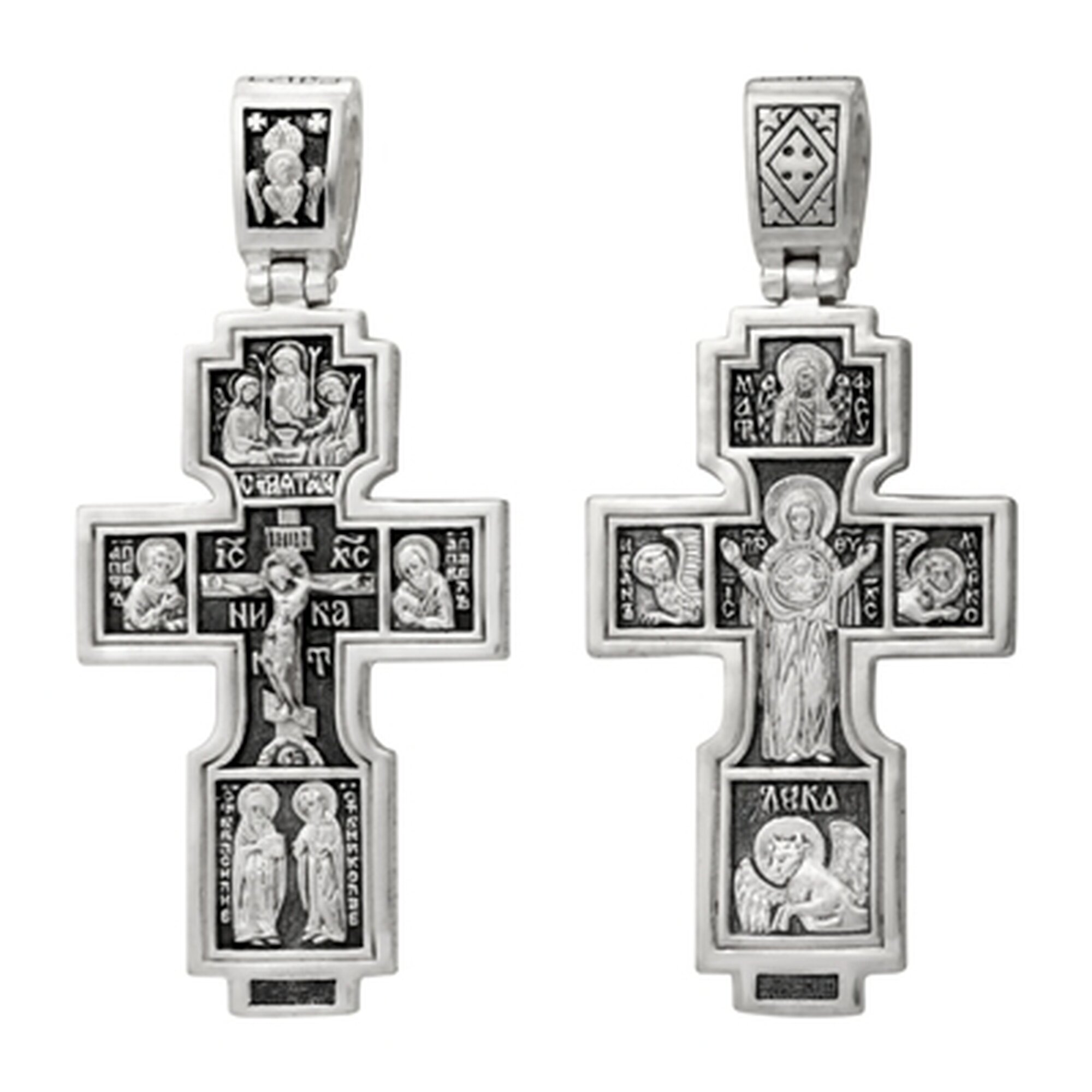 Крестик Diamant online, серебро, 925 проба, чернение