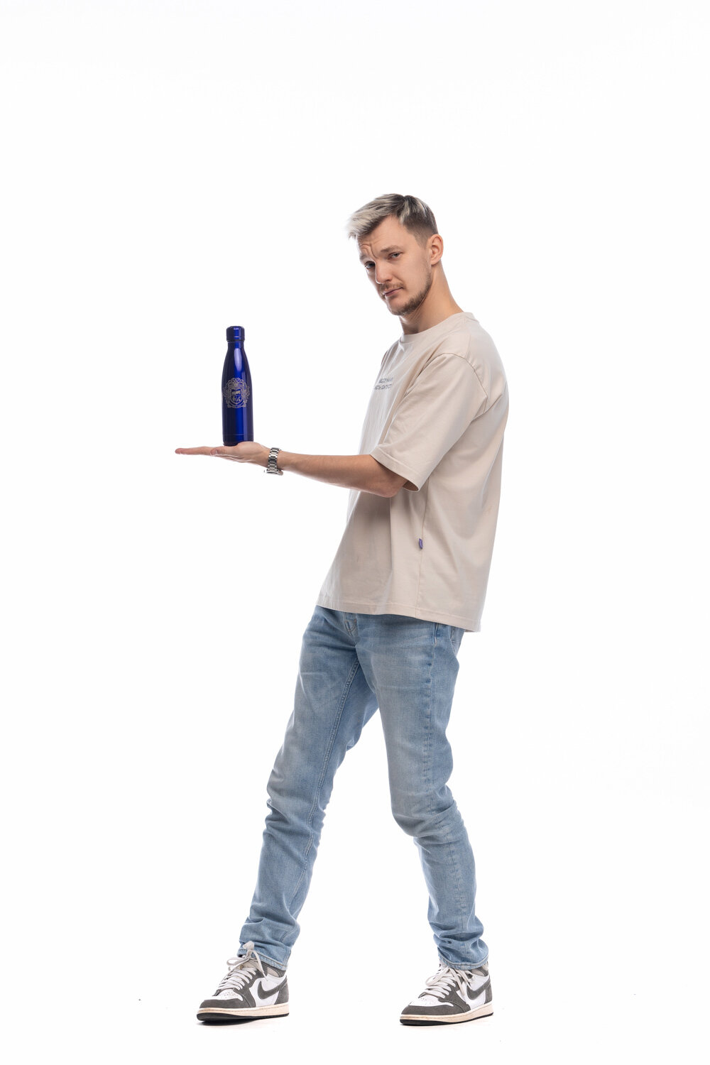 Термобутылка "Герб", цвет синий — фото 1