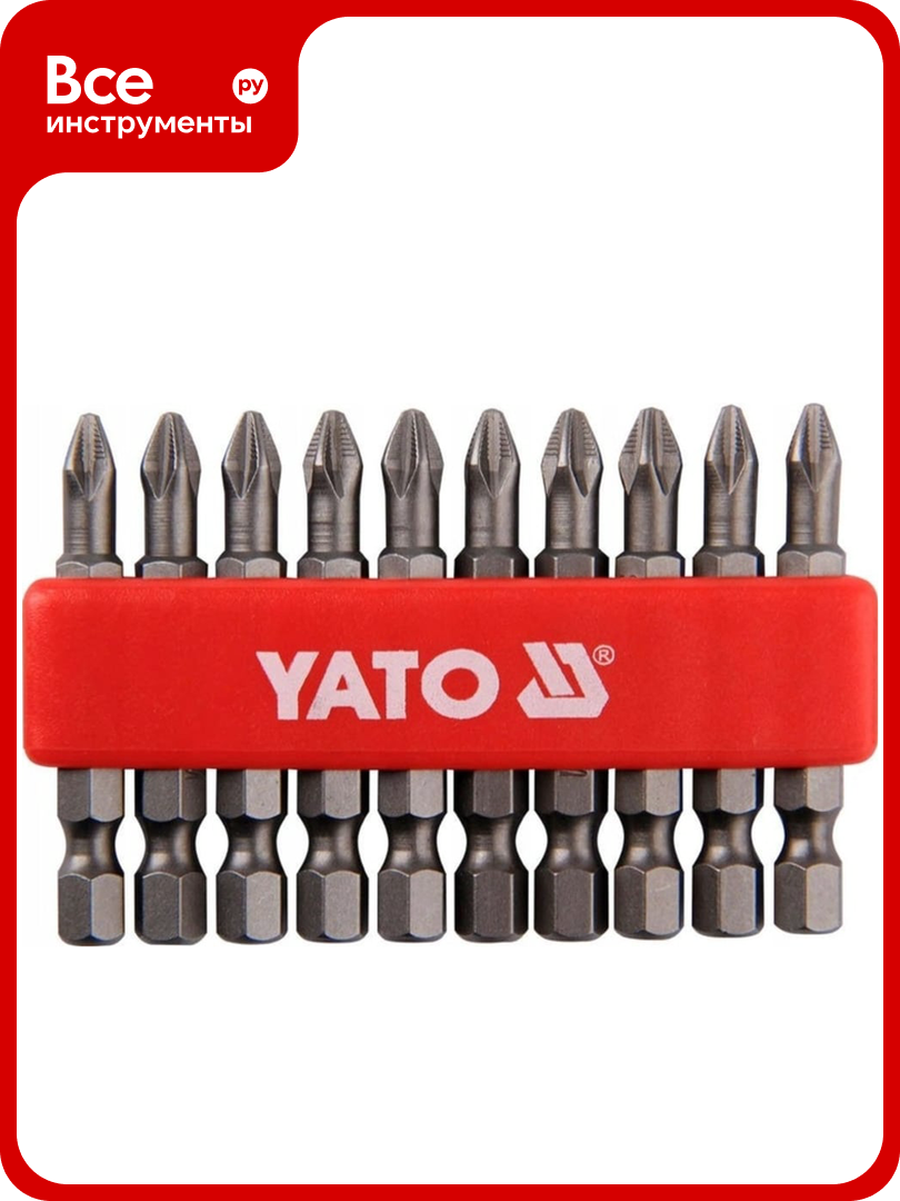 Бита крестовая YATO PН2 1/4 50мм 10шт. YT-0478 36140478 092 1