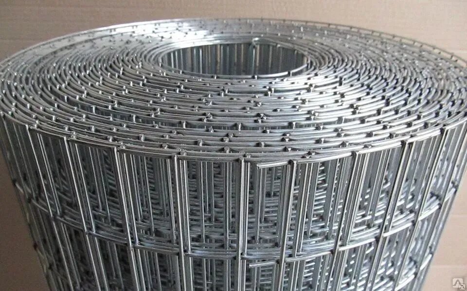 Сетка сварная оцинкованная 100х50х3 мм, 0.3х20 м для габионов, ограждений, строительная — фото 1