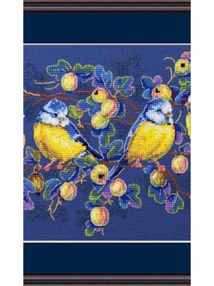 Набор для вышивания "Синицы" 54 на 29 см, 14 СТ — фото 1