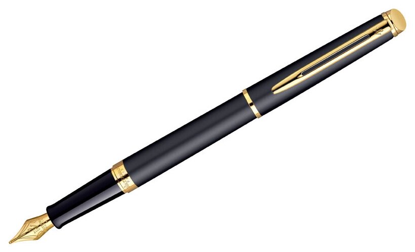 Ручка перьевая Waterman "Hemisphere Matt Black GT" синяя, 0,8мм, подарочная упаковка