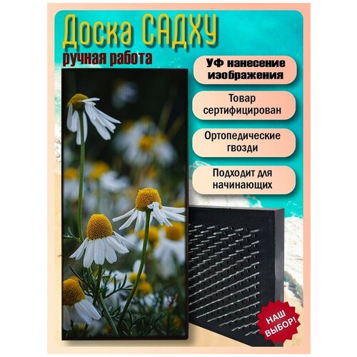 фото Доска садху для йоги с гвоздями, уф печать паттерн - 2269 шаг 10мм woodart