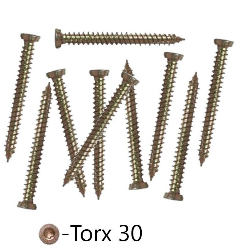 Шуруп 75х202 потайная голова TorX30 острый по бетону/металлу (10шт)