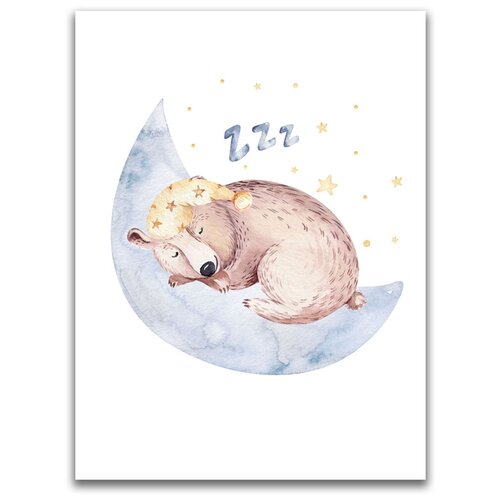 Картина на холсте LOFTime 30х40 медвеженок сплюшка К-023-3040