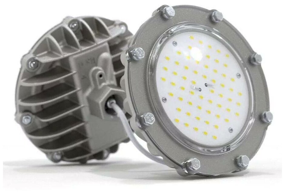 фото Светильник светодиодный ДСП-22Вт, IP67, 5000К, 2700Лм, взр:1ExsIIT6X, на трубу 3/4, 120°, 220В, Arsenal (АТ-ДСП-33/22-Ex)