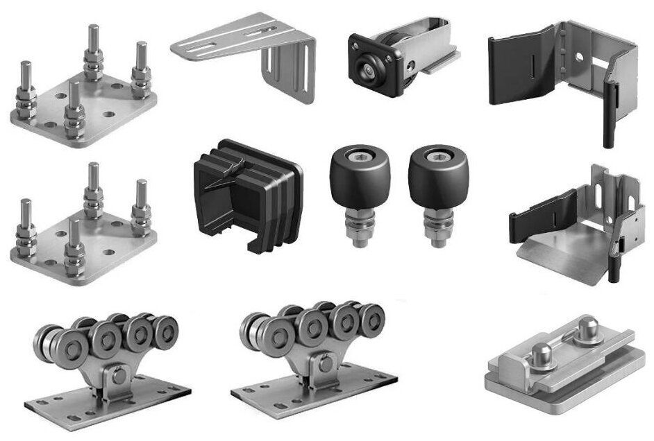 Комплектующие Алютех для откатных ворот весом до 450 кг с подставками (без балки)