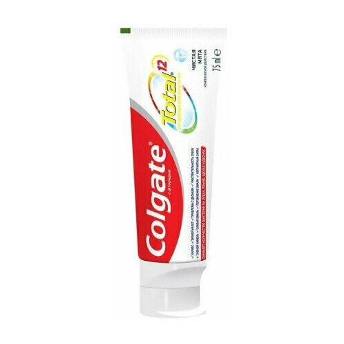 Colgate, зубная паста Total, чистая мята, 75 мл зубная паста lion etiquette для профилактики неприятного запаха горизонтальная туба 130 г