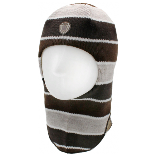 фото Шапка- шлем kotik, размер 52-54, цвет коричневый/светло- коричневый/бежевый