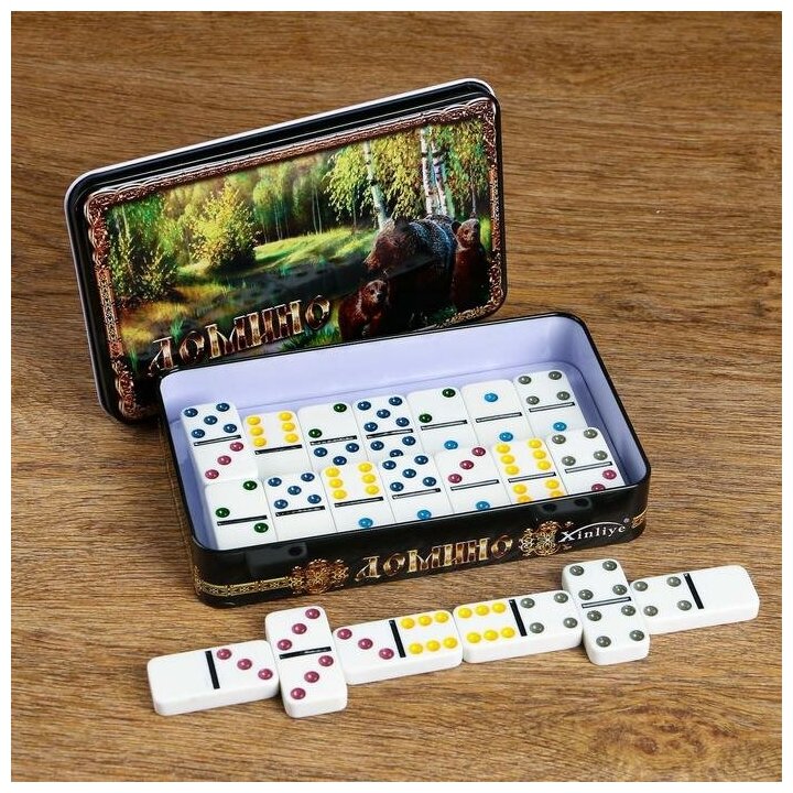 Домино "Медведи", 28 шт, костяшка 5 х 2.5 см, 11 х 19 см 5073514