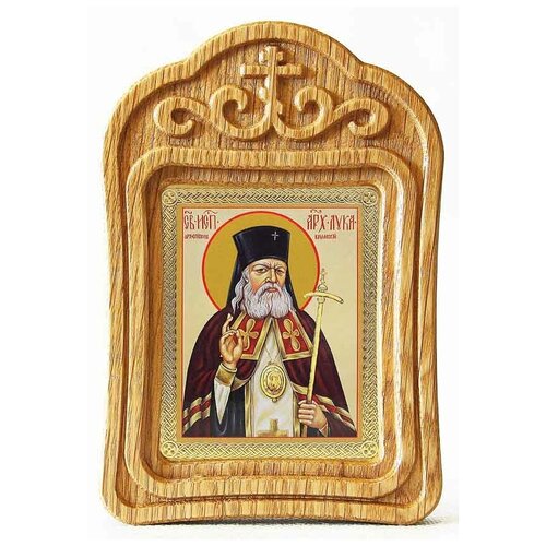Святитель Лука (Войно-Ясенецкий), архиепископ Крымский (лик № 059), икона в резной деревянной рамке