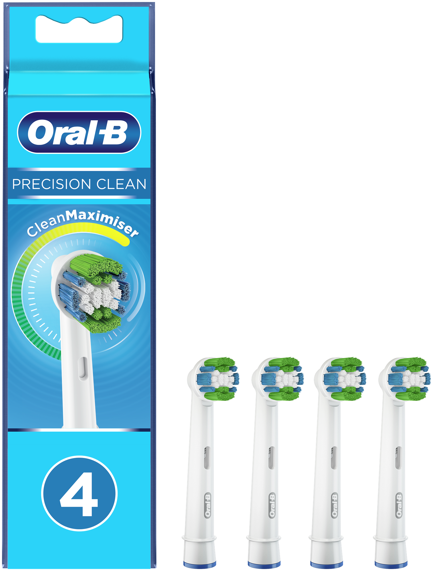 Набор насадок Oral-B Precision Clean CleanMaximiser для ирригатора и электрической щетки, белый, 4 шт.