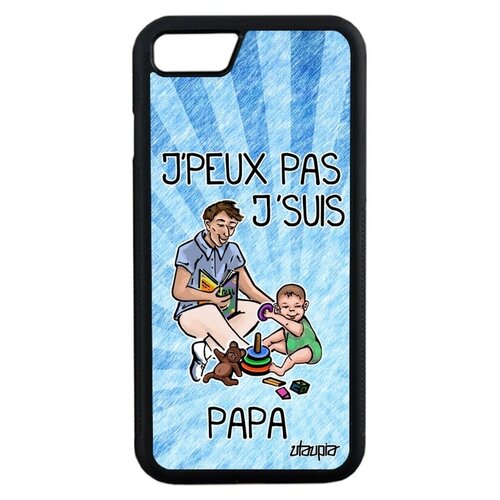 фото Дизайнерский чехол для // iphone 7 // "не могу - стал папой!" надпись прикольный, utaupia, голубой