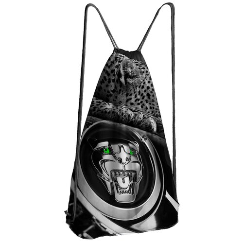 фото Сумка, рюкзак для сменной обуви ягуар черно-белый drabs