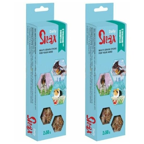 Палочки Snax Daily для грызунов с витаминами и минералами,100г х 2 упаковки