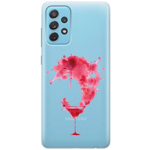 Силиконовый чехол с принтом Cocktail Splash для Samsung Galaxy A72 / Самсунг А72 силиконовый чехол на samsung galaxy a72 самсунг а72 с 3d принтом disgruntled cat прозрачный