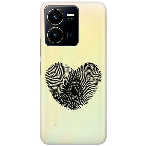 Силиконовый чехол с принтом Lovely Fingerprints для Vivo Y35 / Виво У35 матовый чехол lovely fingerprints w для vivo y35 виво у35 с 3d эффектом черный