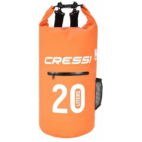 фото Гермомешок cressi с лямкой и карманом dry bag zip 20 литров оранжевый cressi-sub