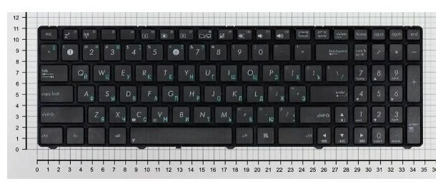 Клавиатура для ноутбука Asus K50 K60 K70 черная с рамкой без подсветки