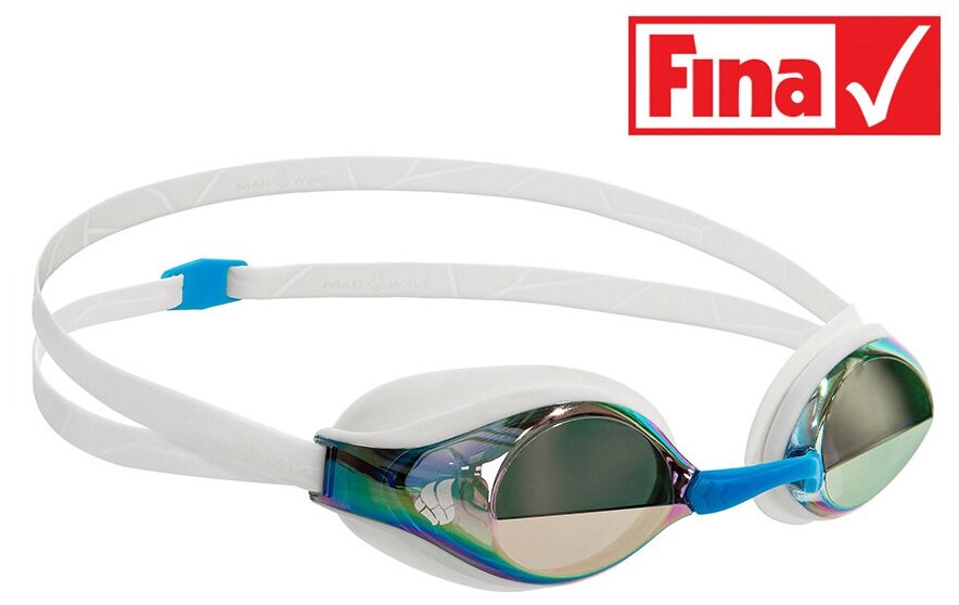Стартовые очки MADWAVE Record breaker rainbow, white, Mad Wave - фото №13
