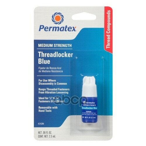 Фиксатор Резьбы Фиксатор Резьбы Permatex Medium Strength Threadlocker Blue Permatex арт. 24206