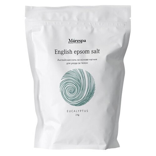 Marespa английская соль Epsom Eucalyptus, 2 кг английская соль для ванны на основе магния marespa english epsom salt 400 гр