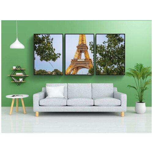 фото Набор модулных постеров для интерьера "эйфелева башня, париж, франция" 60x90 см. в тубусе, без рамки lotsprints
