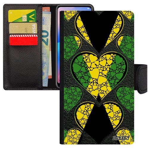 фото Необычный чехол-книжка для телефона // apple iphone xs // "флаг ямайки с сердцем" страна любовь, utaupia, цветной