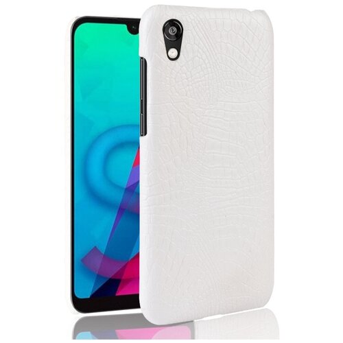 фото Чехол-панель mypads для xiaomi mi cc9 тонкий задний бампер на пластиковой основе с отделкой под кожу крокодила белый