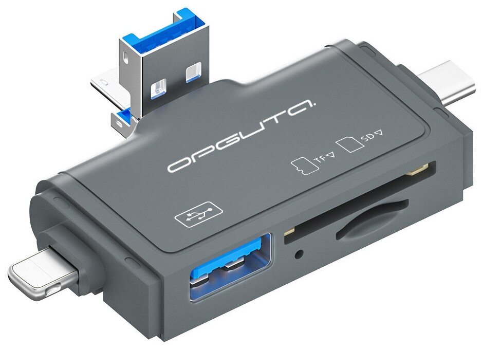 Картридер OTG (TF SD microUSB Type-C Lightning) OT-PCR27 Орбита