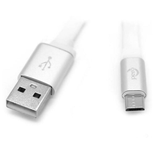 Дата-кабель PERO micro-USB, 2А, 1м, белый дата кабель pero dc03 micro usb 2а 1м белый