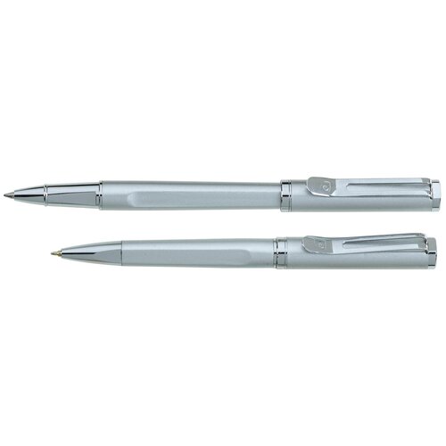 Набор Pierre Cardin PEN&PEN: ручка шариковая + роллер. Цвет - серебристый. Упаковка Е. Pierre Cardin MR-PC0827BP/RP