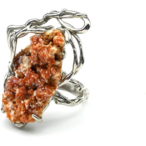 фото Кольцо радуга камня, топаз, пирит, размер 17, черный