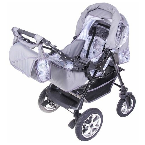 Коляска-трансформер «Пилот», поворотные колёса, оттенки коричневого, рисунок микс